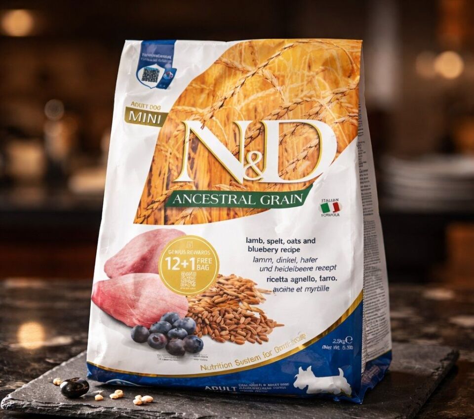 ND Ancestral Graın Köpek Kuzu Yaban Mersini Yetişkin Mini küçük ırk köpek maması 2,5kg